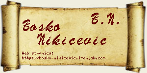 Boško Nikićević vizit kartica